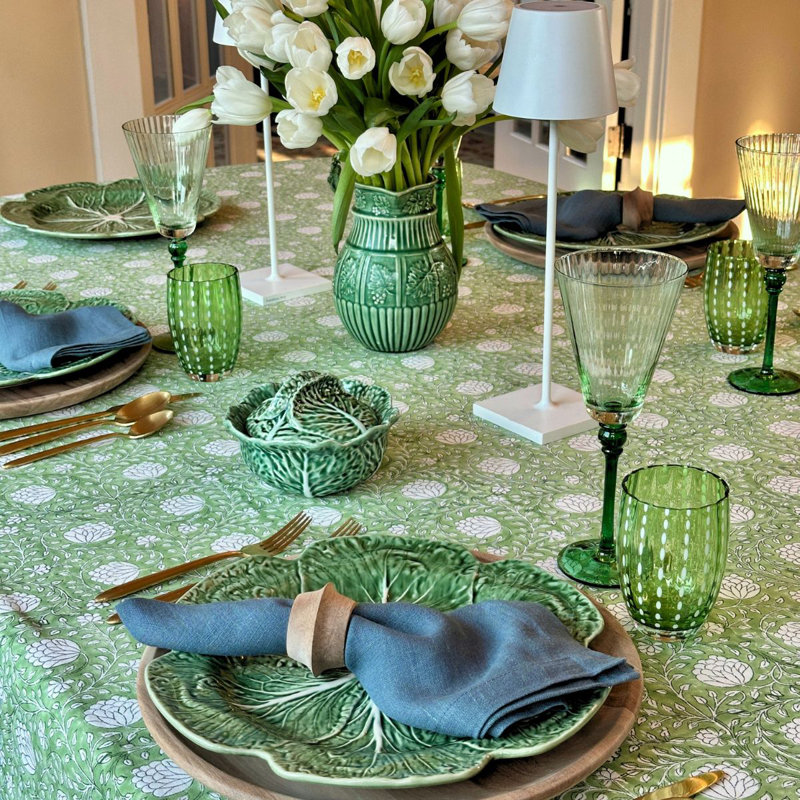 Eden Green Square Tablecloth, 60" Square