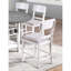 Ensemble de 2 chaises hautes de salle à manger en bois d'hévéa blanc, style contemporain, avec assise rembourrée en tissu, dossier moderne et support ergonomique, pour chambre.