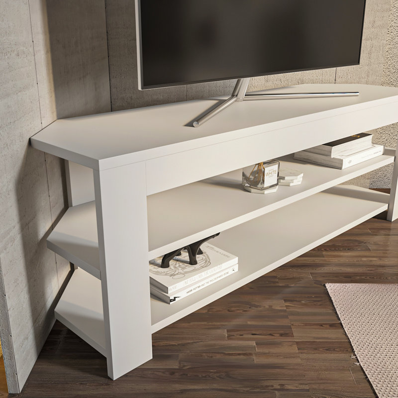 Meuble télé de coin 47 po Rita, Blanc
