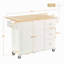 Îlot de cuisine mobile à roulettes avec plateau en bois massif et roulettes verrouillables, largeur de 52,7 po, armoire de rangement et bar à abattants, support à épices, porte-serviettes et tiroir-97889757