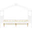 Lit double en bois blanc avec tiroirs, construction solide, toit en ciel, espace de rangement, 2 têtes de lit pour structure en pin robuste, vêtements créatifs,-130093408-130093407