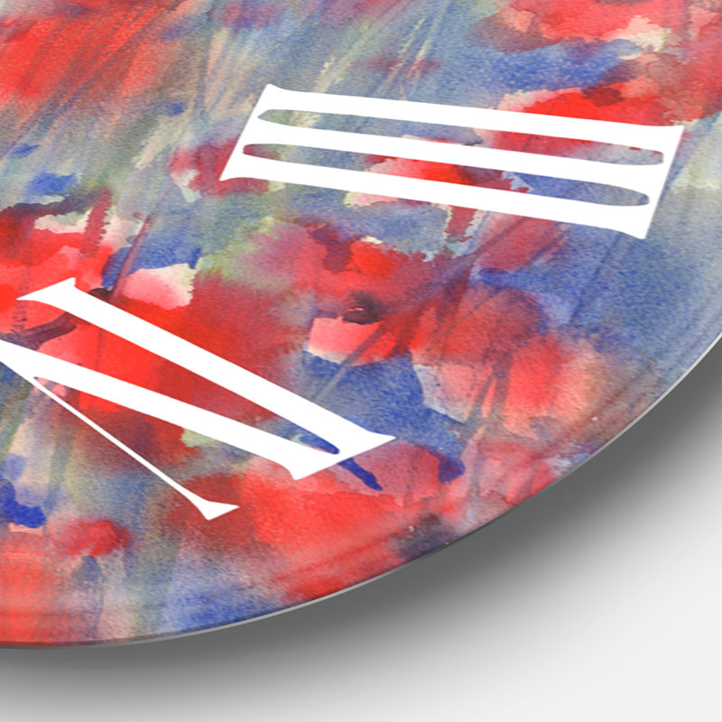 Horloge murale Poppy Flower Fields Forever I, Surdimensionné