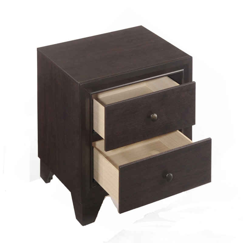 Table de chevet 2 tiroirs Espresso