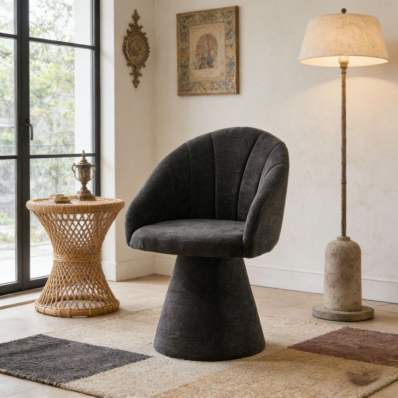 Fauteuil pivotant en chenille, Gris