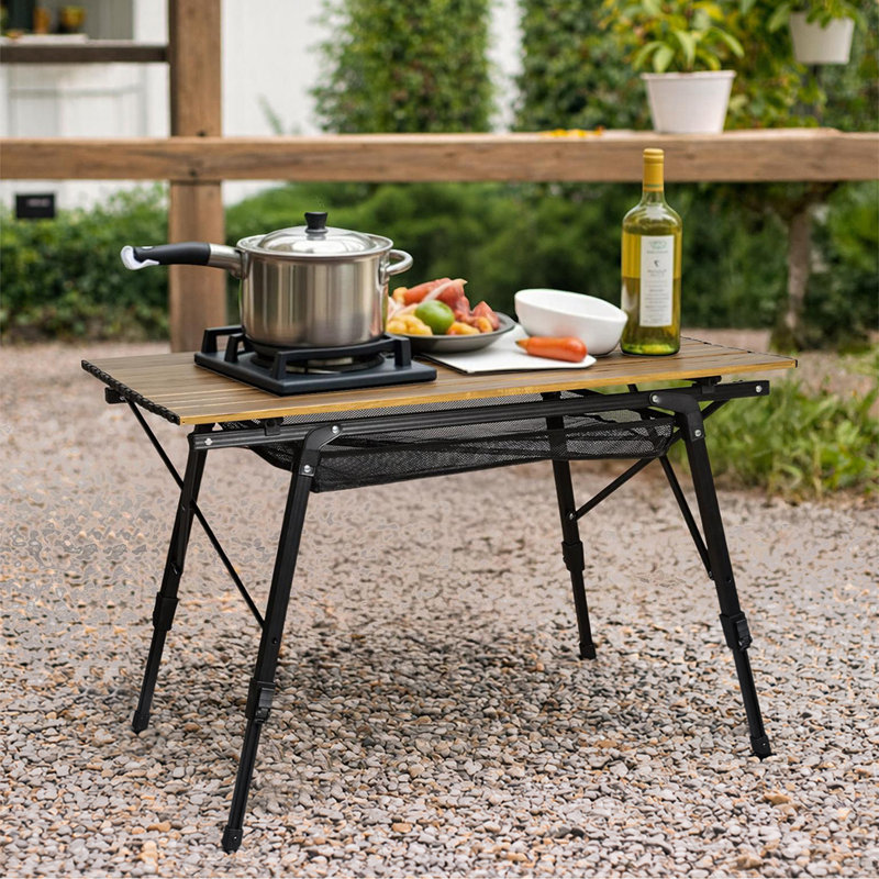Rectangular Metal Outdoor Camping Table - 52 cm W 90 cm D