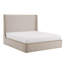 Warner Polyester Upholstered with Solid Poplar Beige Queen Bed-1992347637