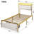 Omartin 45.4'' Bed Frame Twin Size with Armrests Headboard & RGB Light, Upholstered Twin Size Bed Platform with Drawers-722112918-685555291