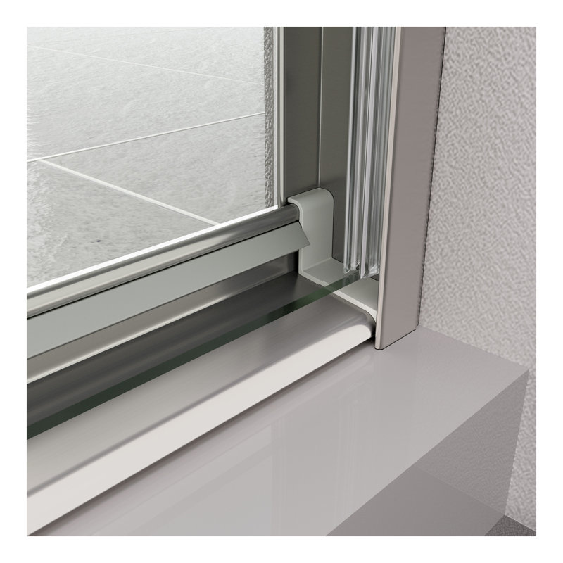 Bypass shower door, sliding door, with 1/4" tempered glass and Polished finish 56-60"x70", Chrome