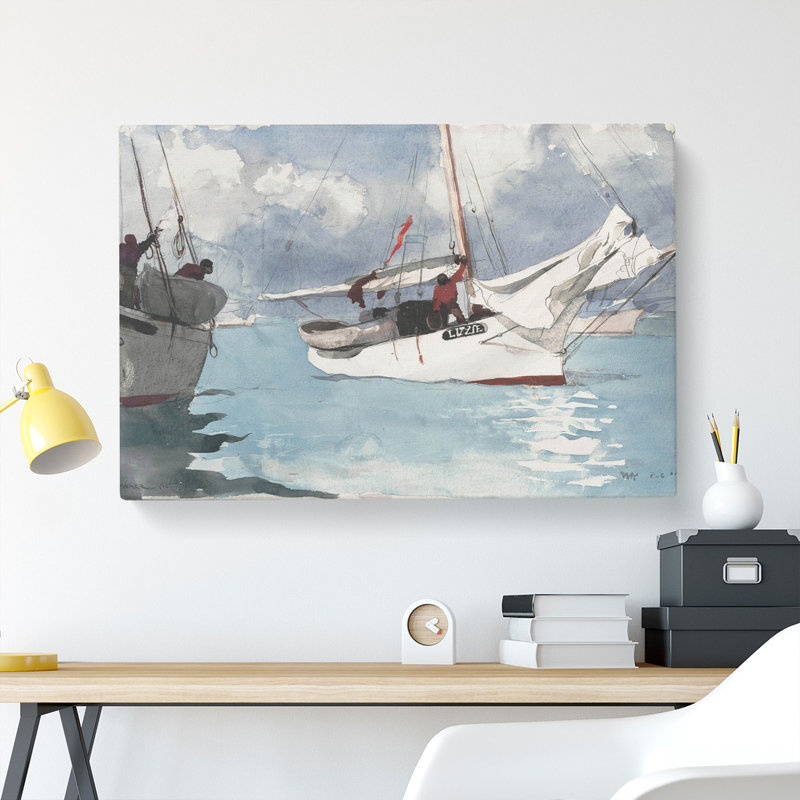 Fishing Boats by Winslow Homer - Wrapped Canvas, 50cm H x 76cm W x 3cm D