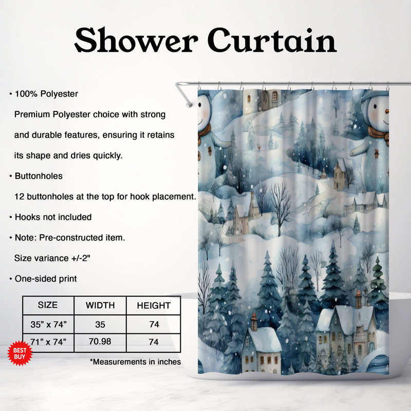 Rideau de douche Frostbitten Sanctuary - Premium, H 74 po x l 71 po