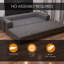 Smart Convertible Sofa Bed 3-Seater Sherpa Upholstered Futon with Side Metal Frame Support, No-Assembly Fold-Out Design – Available in Black, Grey, and Camel-2067805865