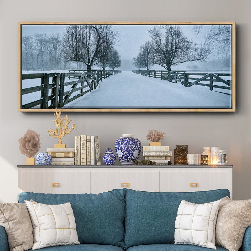 Snowy Road II - toile encadrée, H 20 po x l 50 po