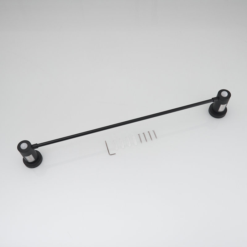 Barre à serviettes murale, détecteur de mouvement, veilleuse, porte-serviettes pour salle de bain en noir mat