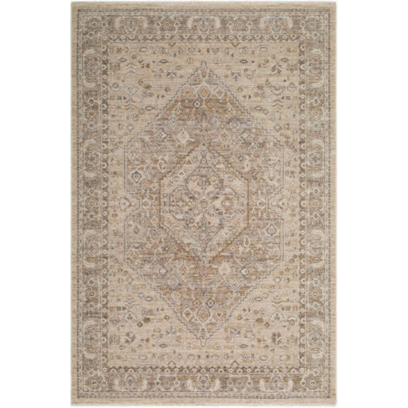 Seclusion Machine Woven, Rectangle 7'10" x 10'2", Ivory/Brown/Tan/Gray/White