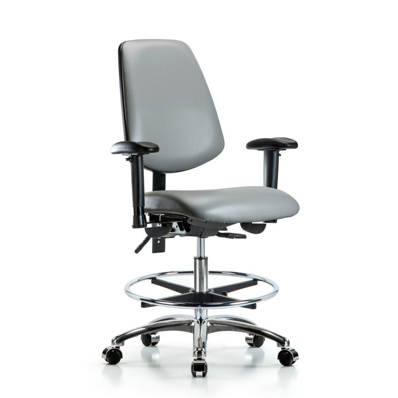 Khamyla Vinyl Task Chair, Light Gray, Yes