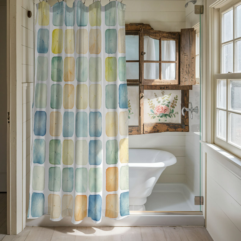 Rideaux de douche Quiet Geometric Prints - Premium, H 74 po x l 71 po