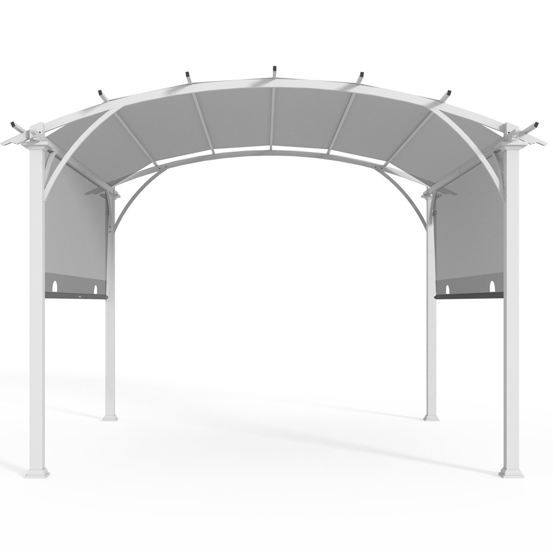 11.4 Ft. W X 11.4 Ft. D Outdoor Garden Steel Pergola with PVC-Coated Polyester Canopy EAGLE PEAK 