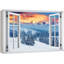 «Window View Winter Window Wonderland Mountain Pine Trees Nature Images Scenic Landscape» sur toile-98448747