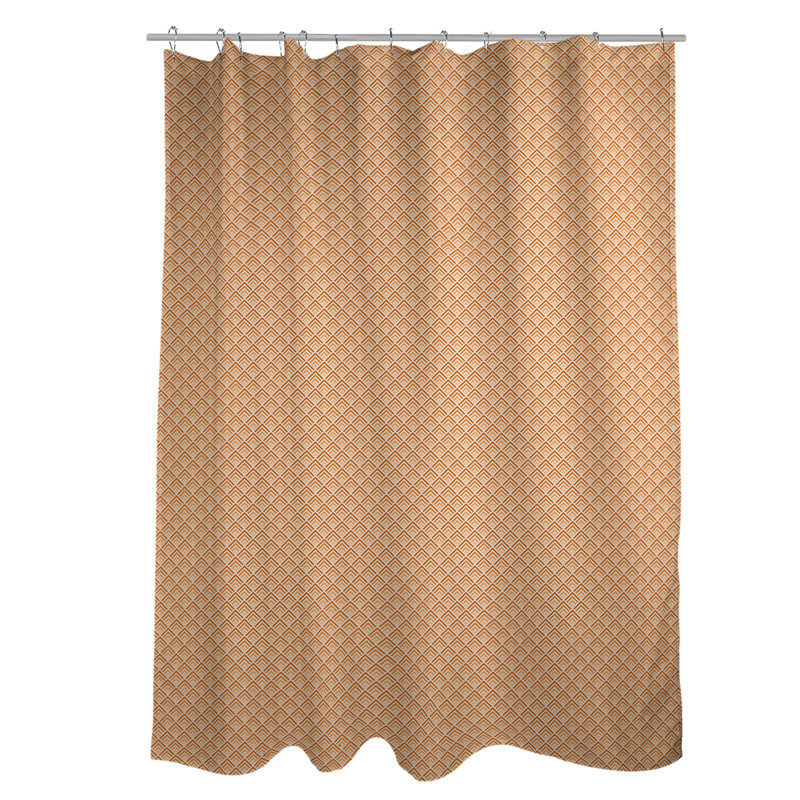 Rideau de douche simple à rayures katelyn elizabeth geometric dégradé, Orange / Noir / Blanc