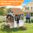  3-Door Modular Clear Playhouse with Kitchen Set – Durable Wood & Waterproof Roof, Kids Pretend Playhouse for Ages 3-8-120786372