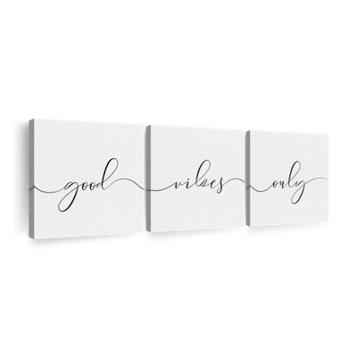 Good Good Vibes Only Calligraphy, reproduction d'art sur toile