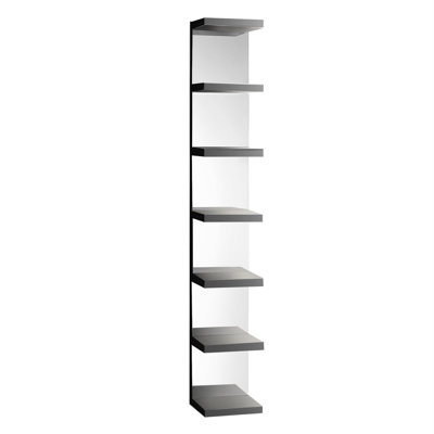 SlayStation Natalie Mirrored Column Display Shelves with Anti Tipping Bracket, Mirrored Back Panel