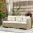 3 Seater Patio Sofa, Wicker Sofa with Cushions, Outdoor Furniture Rattan Couch with 2 Throw Pillows, Deep Seating, for Garden, Backyard, Porch-1172073369