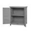 Armoire de rangement pour l'extérieur en bois avec plateau en métal, poste de travail de jardin résistant aux intempéries avec tablette et porte magnétique-123405037