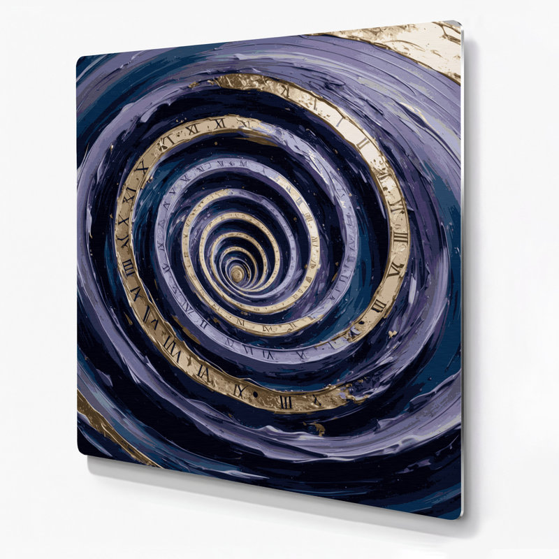 Art mural gris Sci Fi Time spiral vortex, H 144 po x l 144 po x P 0,05 po