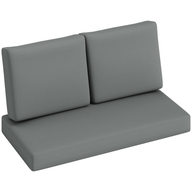 Coussins de siège d'extérieur 2 places avec coussins de patio gris clair