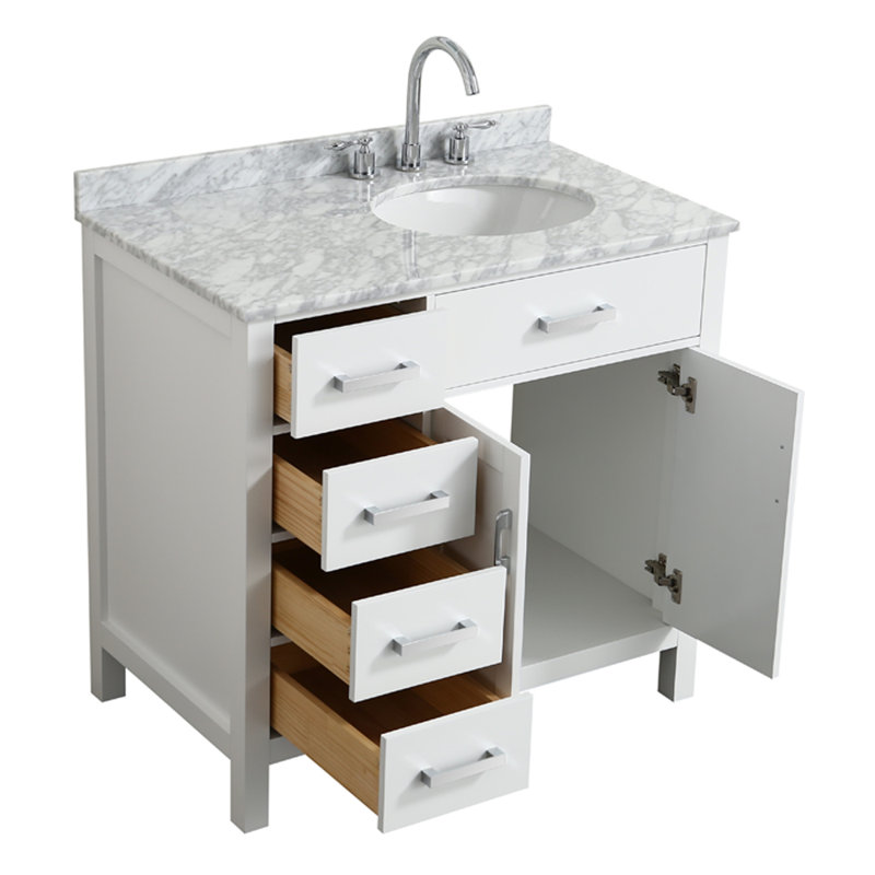 Ensemble de meuble-lavabo simple 37 po Bristol, Blanc