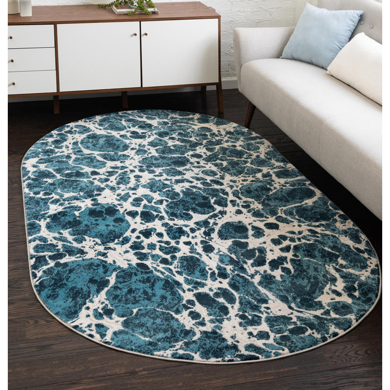 Tapis bleu Brevoort, Ovale 5 pi x 8 pi