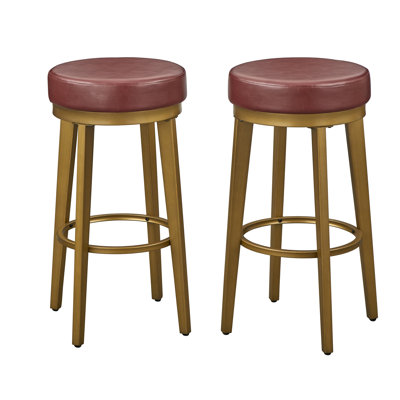 Ceianna Swivel Upholstered Counter Stool with Metal Frame
