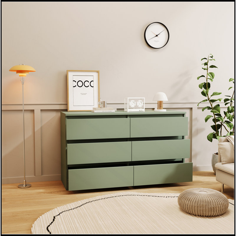 Grande commode 6 tiroirs Green, Vert