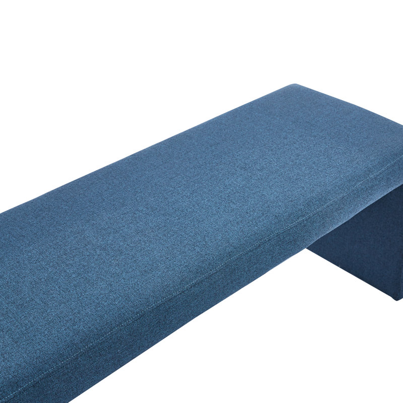 Banc rembourré en tissu Ellayah, Bleu