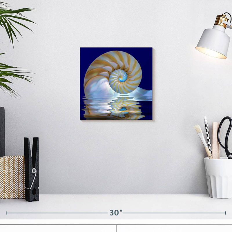 Nautilus sur l'eau, H 10 po x l 10 po