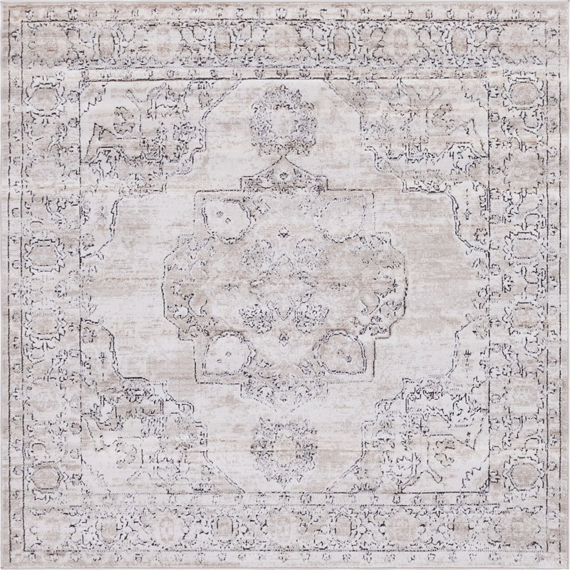 Tapis transitionnel Moree couleur pierre crème, Carré 4 pi
