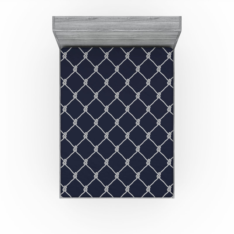 Ensemble de 2 drap-housse Ambesonne Marine Classic Nauti, Drap-housse grand