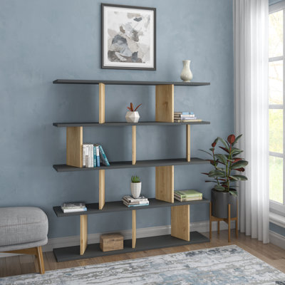 Jayvianna 53.9" H x 51.6" W Modern Geometric Bookcase