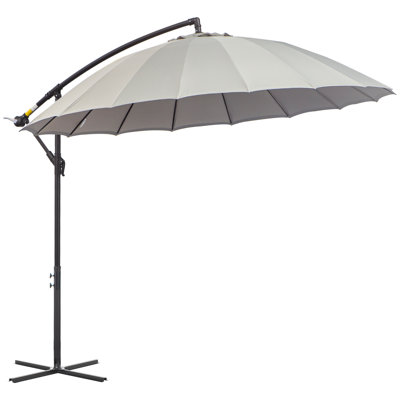 Aarun Cantilever Shanghai Parasol w/ Crank Handle Cross Base