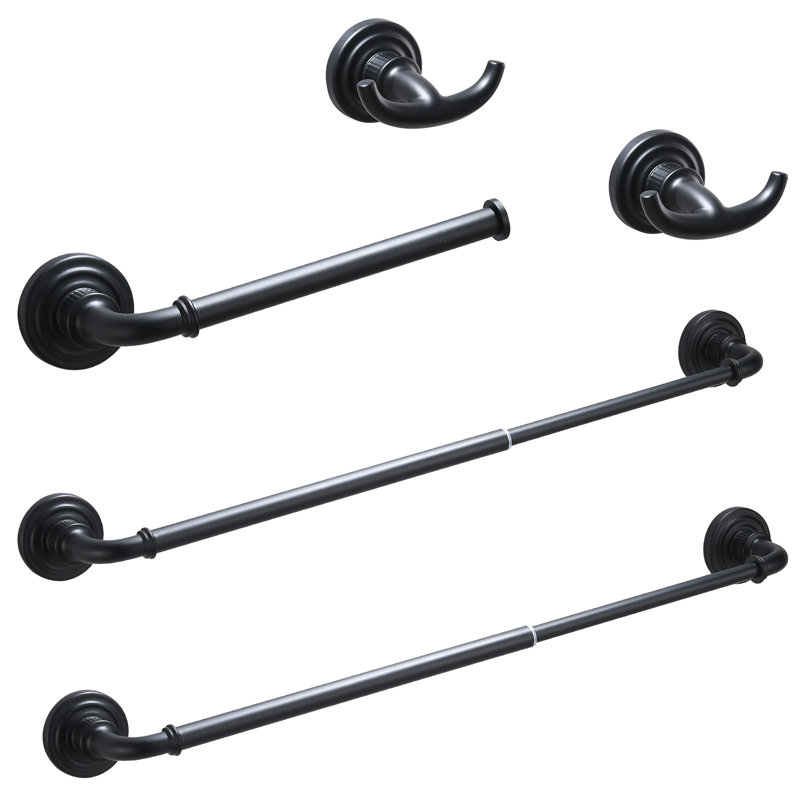 Bathroom Hardware Set, Matte Black