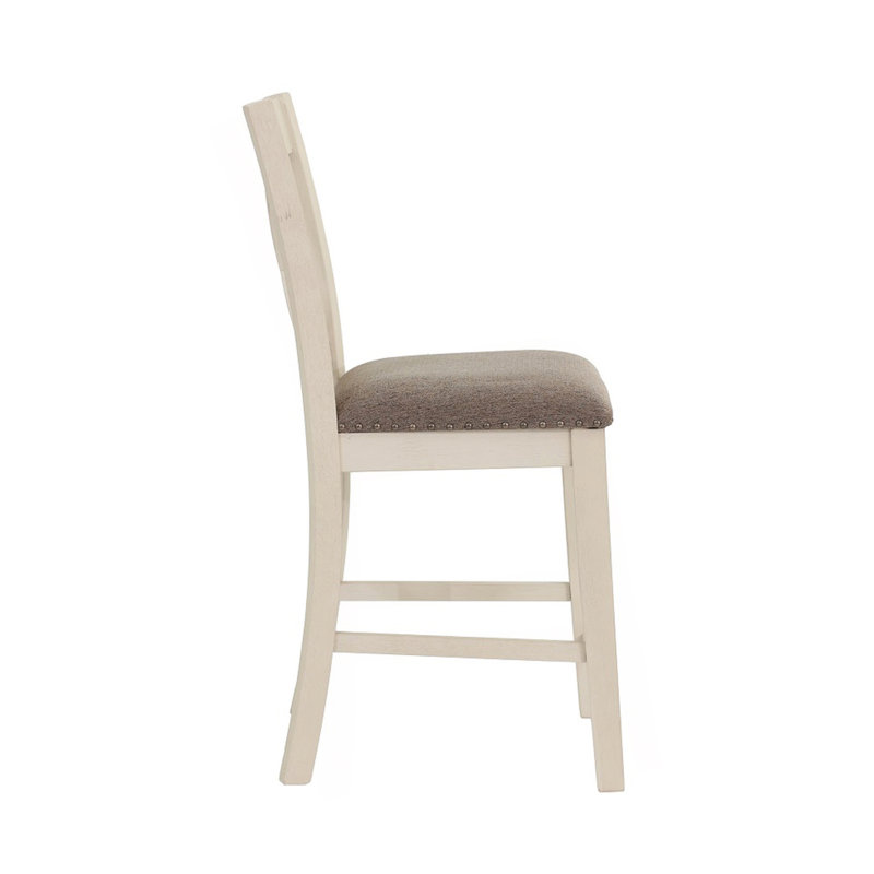 Ensemble de 2 chaises de comptoir avec dossier en X, blanc