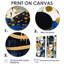 Motif abstrait avec textures bleues et dorées XIXème - Art mural moderne bleu 2 panneaux-2096334839-2096334837-2096334838