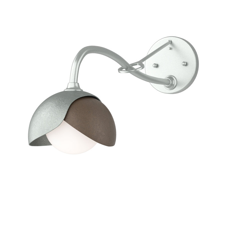 Brooklyn 1 - Light Hardwired Armed Sconce, Vintage Platinum, Bronze