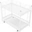 Lit simple superposé au dessus d'un lit gigogne en blanc - Pièce moderne additionnelle pour chambre fonctionnelle-1398670276