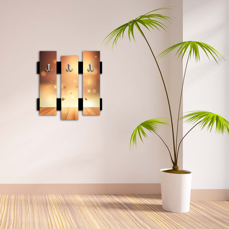 Wall 3 - Hook Wall Mounted Coat Rack