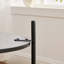 Repose-pieds avec repose-pieds de 30,7 po de large avec repose-pieds en métal noir, repose-pieds avec tablette de rangement ouverte en bois-333803776