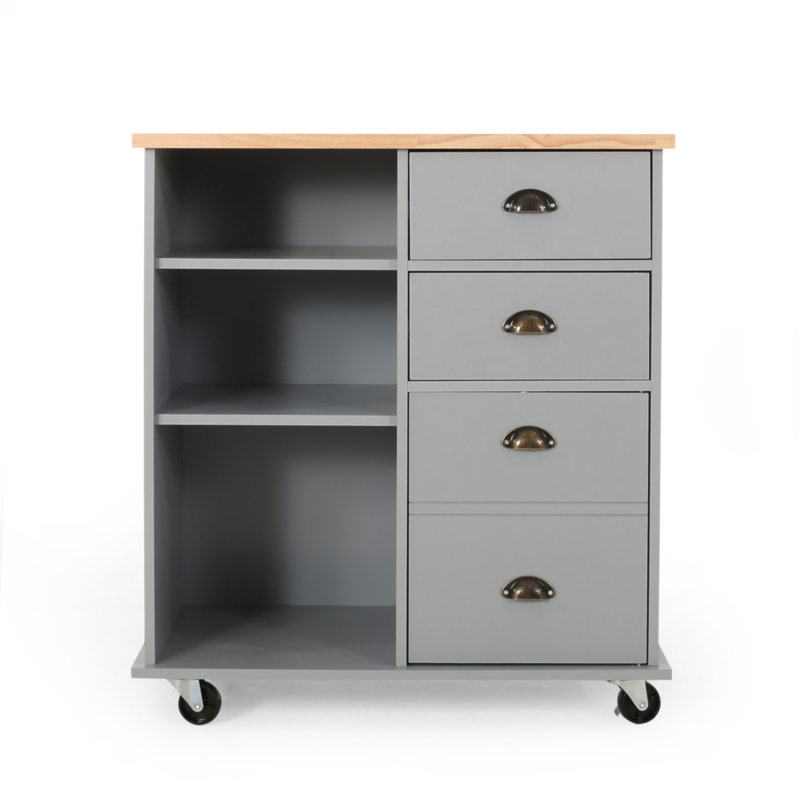 Kitchen Island Cart With Storage,Rolling Side Table On Wheels With Large Worktop, Cabinet With Drawers For Kitchen,Dinning Room