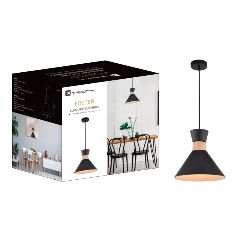 Luminaire suspendu conique 1 lumière Foster