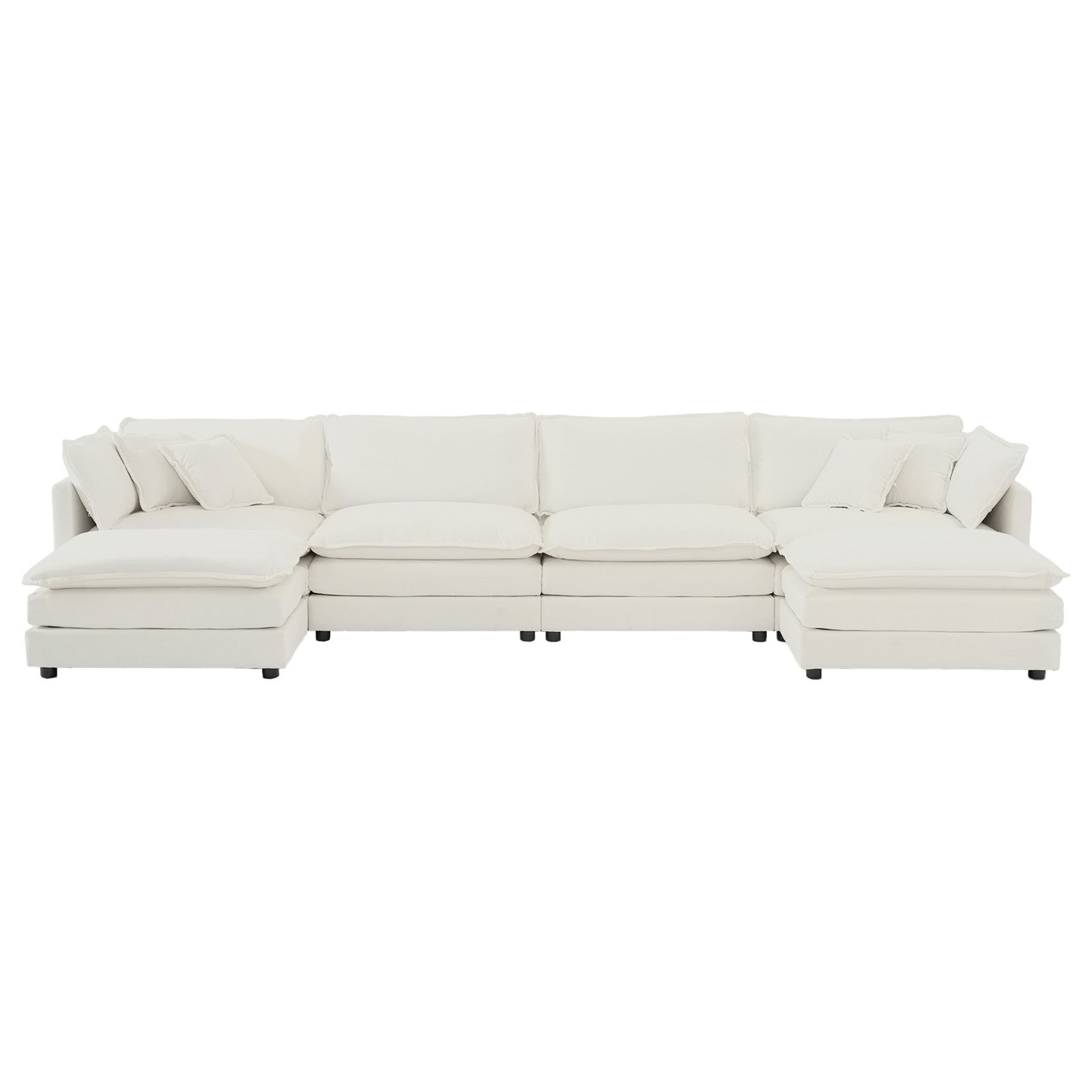 Hokku Designs Modular Large U-Shape Sectional Sofa with Ottomans ...